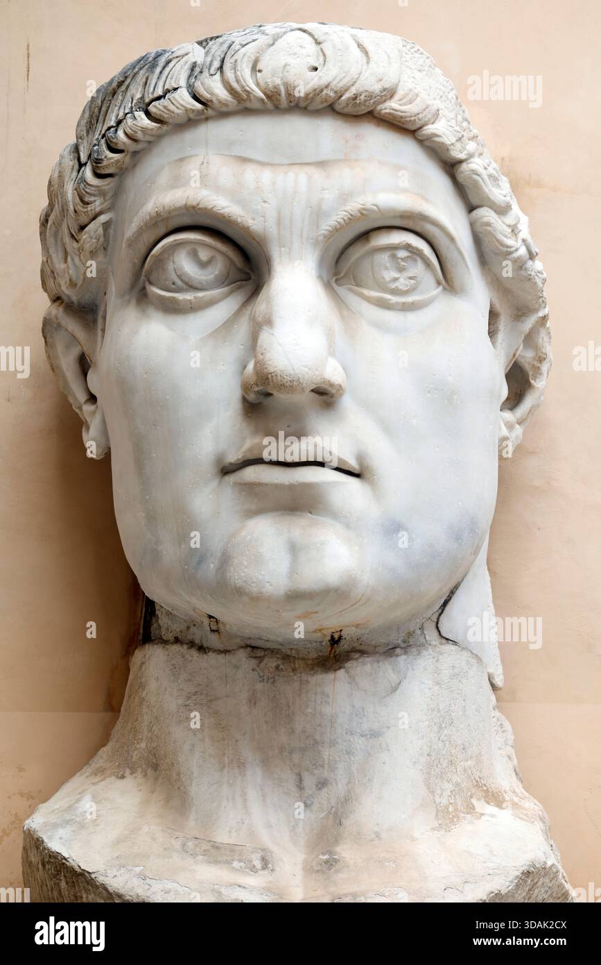 Capitoline Museums. The head of a Colossal statue of Roman Emperor ...