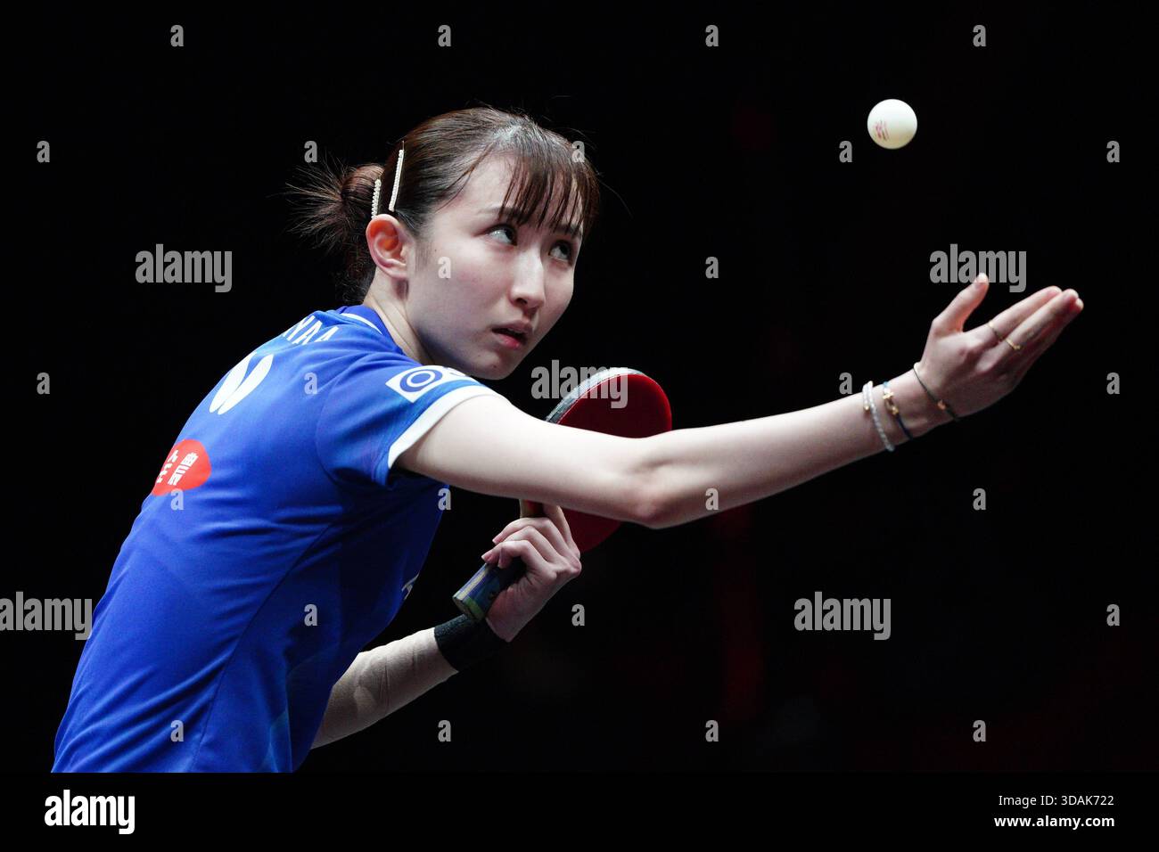 Hina Hayata, a Japanese table tennis player during the game at WTT ...