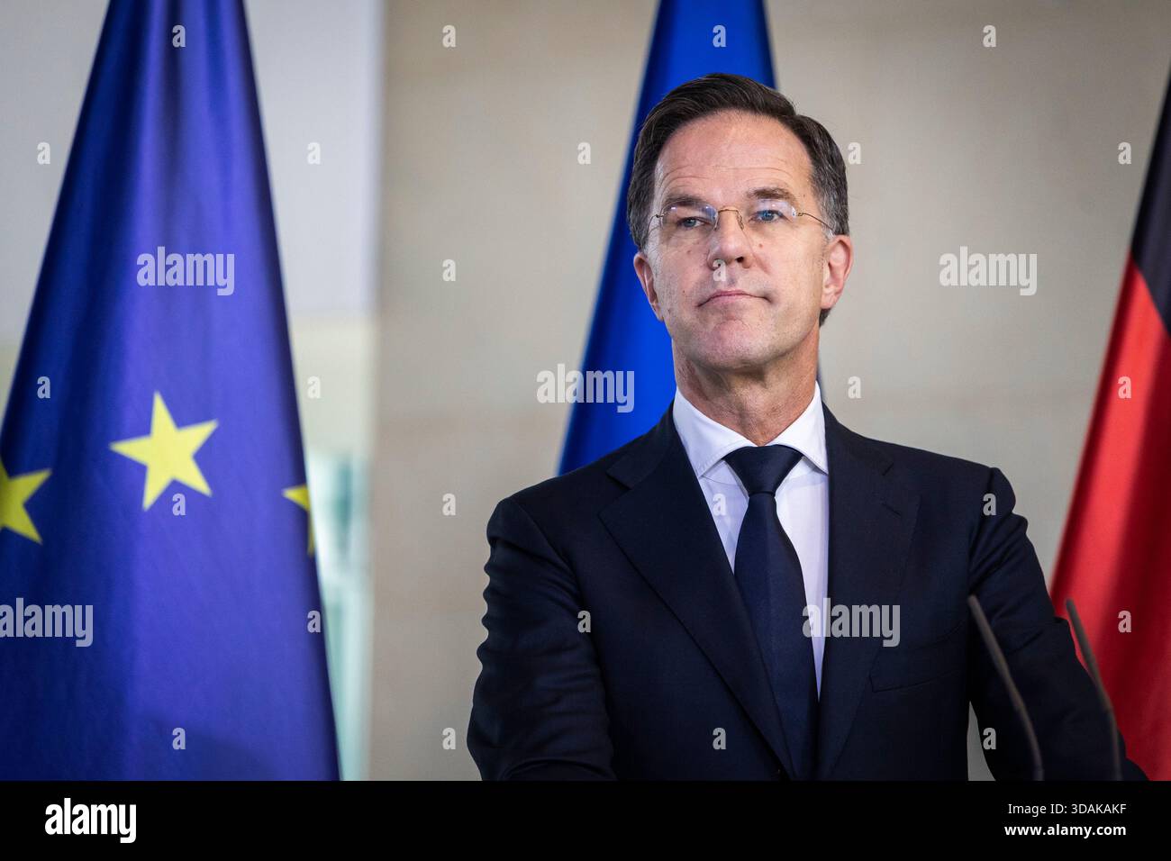 Mark Ruth Secretary Mark Rutte, Secretary General of NATO during a press conference in the ...