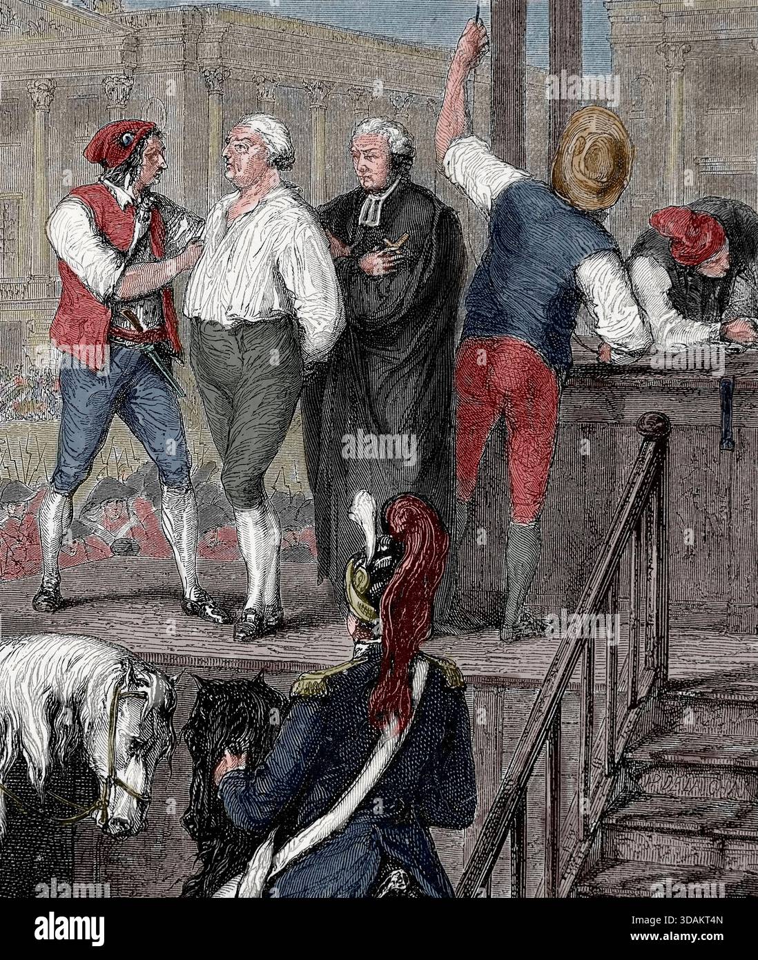 Execution by guillotine of louis xvi of france hi-res stock