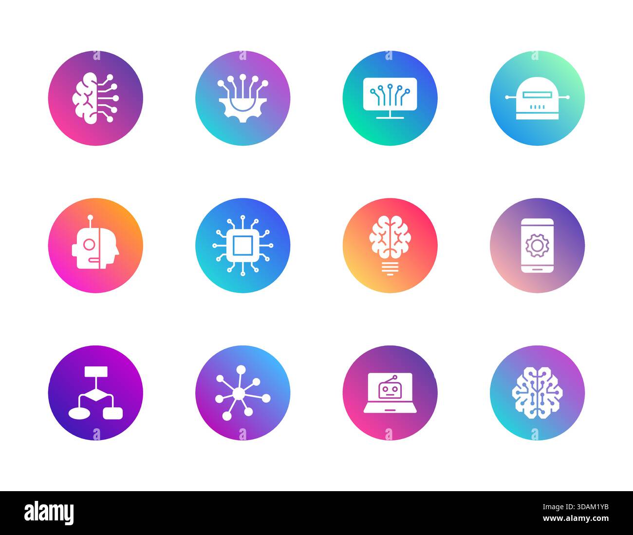 AI, machine learning, tech. Stock Vector