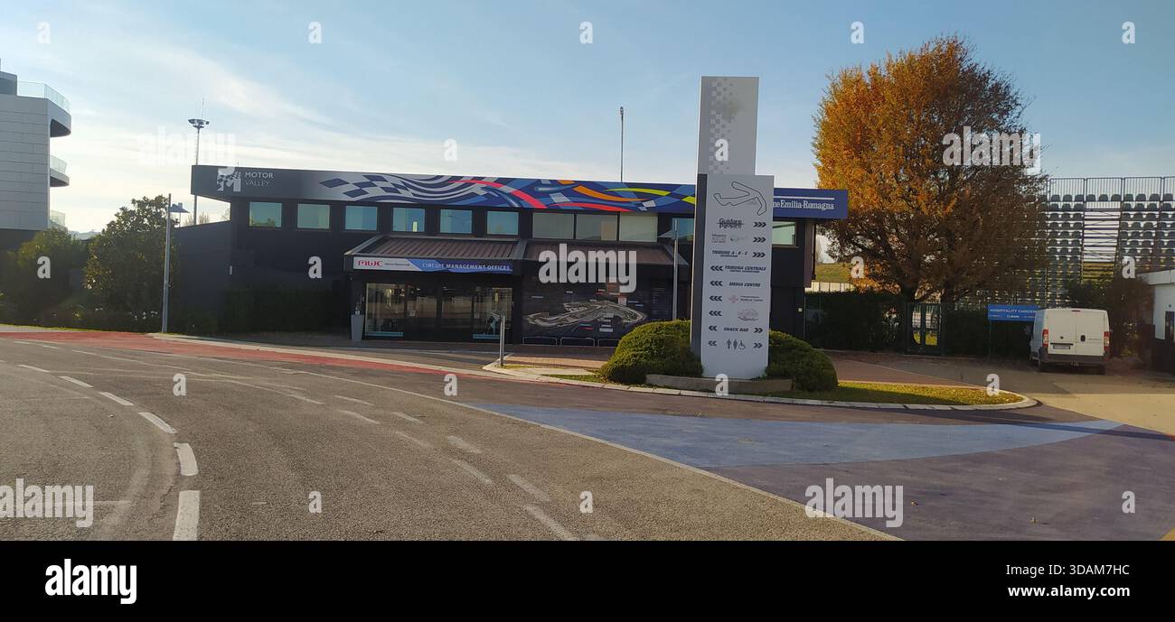 Interior of the Misano Adriatico Circuit named after Marco Simoncelli and venue for the GP motorcycle race, GT super car race - Stock Image