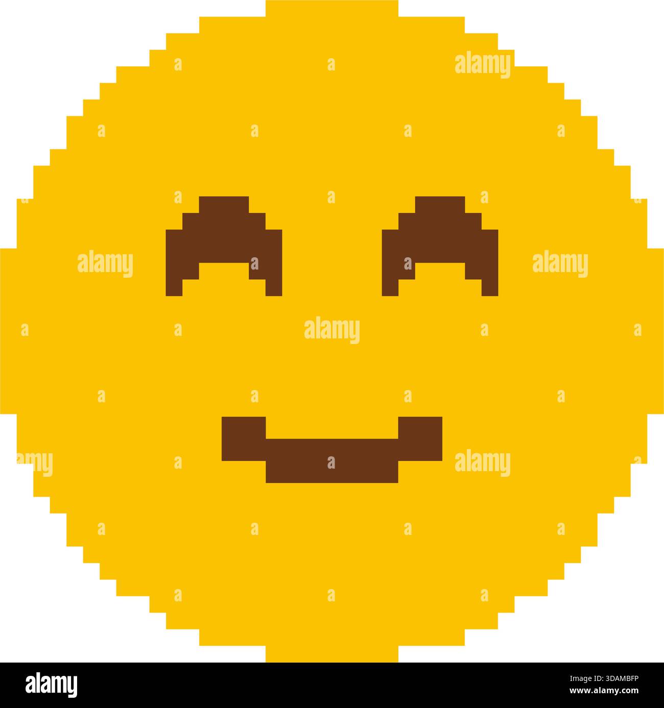 Smiling Face Pixel Art Icon. Happiness, Contentment, And Positive ...