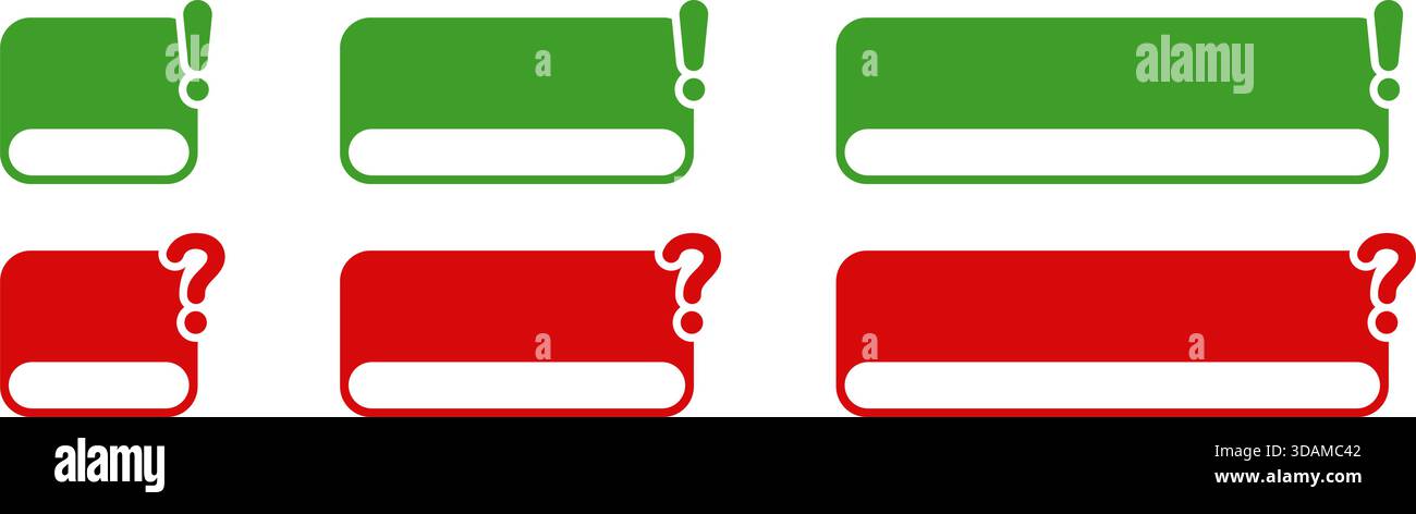 Exclamation Message Box Exclamation and Question Marks for Alert and Notification Box Attention ...