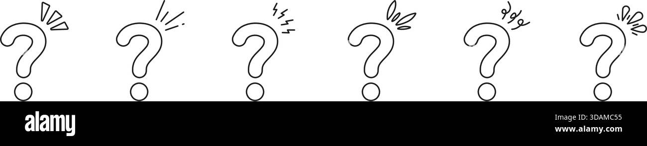 Question Mark Line Icon Set. Question Mark Outline Symbols. Question ...