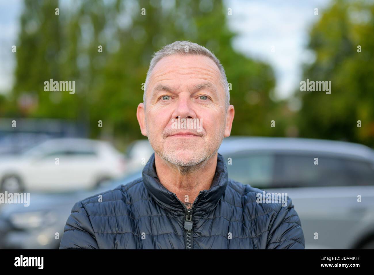 Confident Mature Man Outdoors Portrait Stock Photo