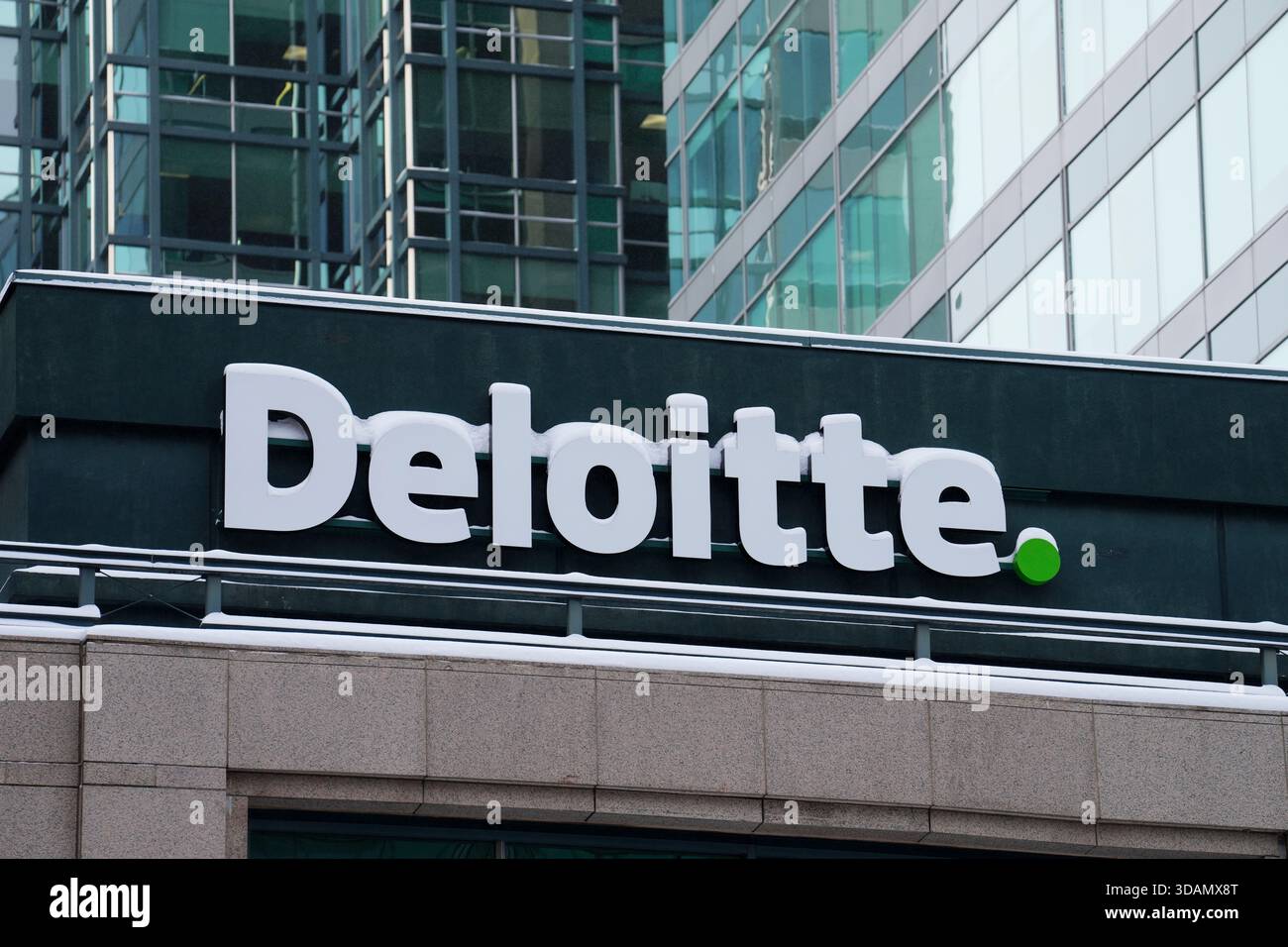 A Deloitte sign is pictured in Ottawa on Thursday, Dec. 11, 2025. THE ...