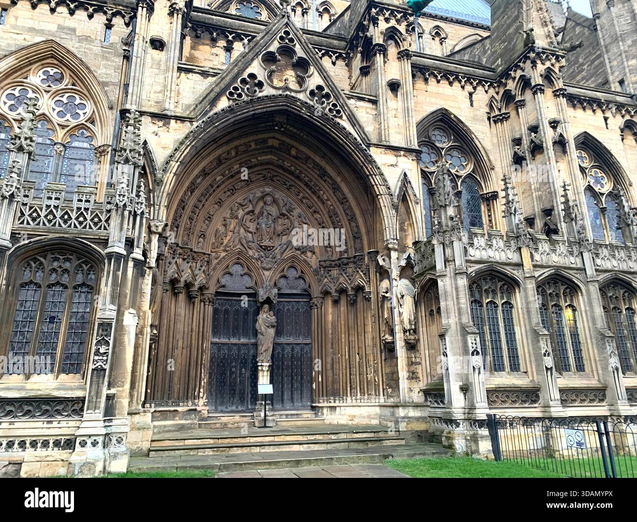 Lincoln Jail Prison Castle Church Chapel old style type prisoners dock god holly Christian service inside female type segregated cell  Cathedral tower - Smartphone Captured Stock Image
