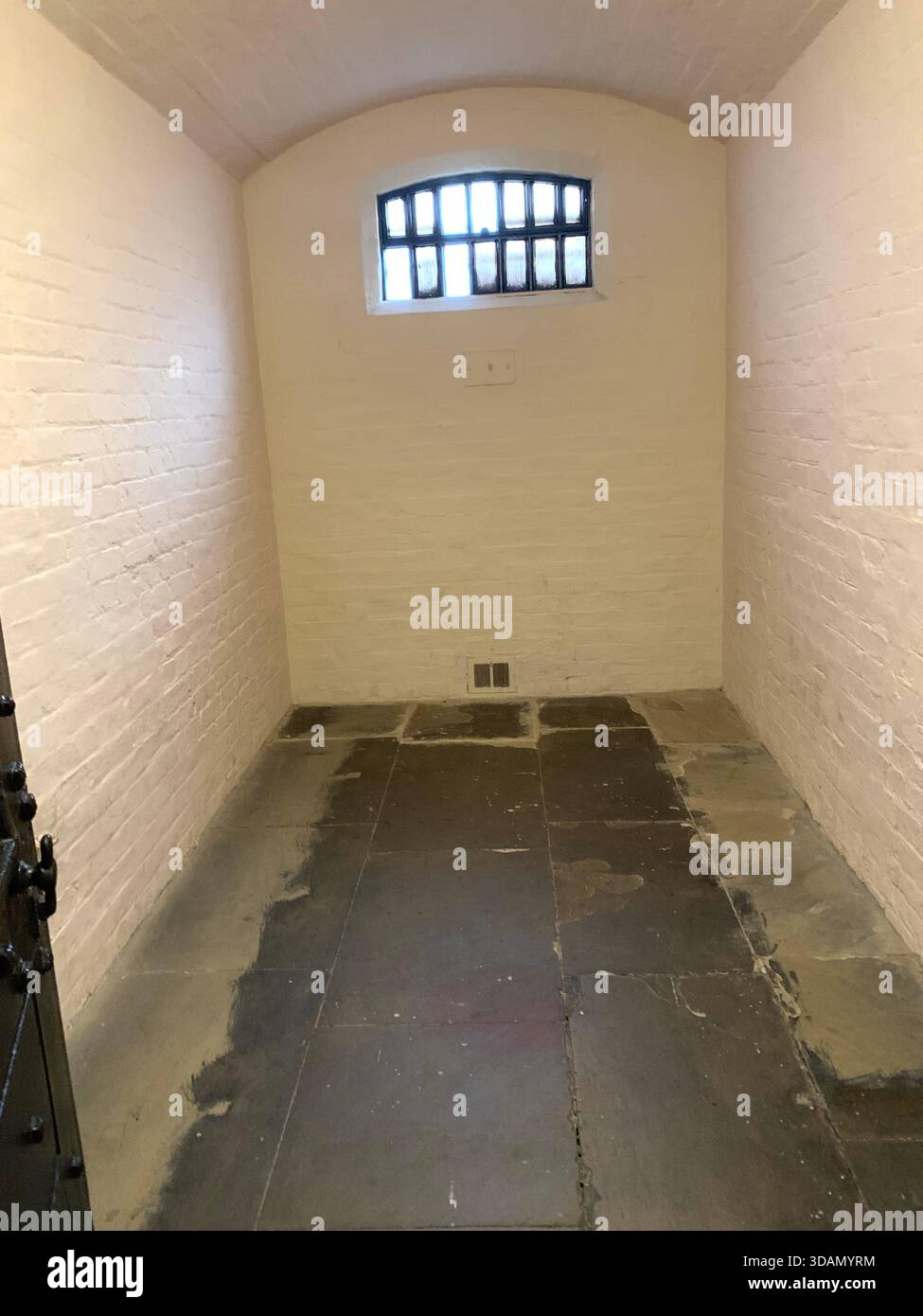 Lincoln Jail Prison Castle Church Chapel old style type prisoners dock god holly Christian service inside female type segregated cell cells gantry in - Smartphone Captured Stock Image