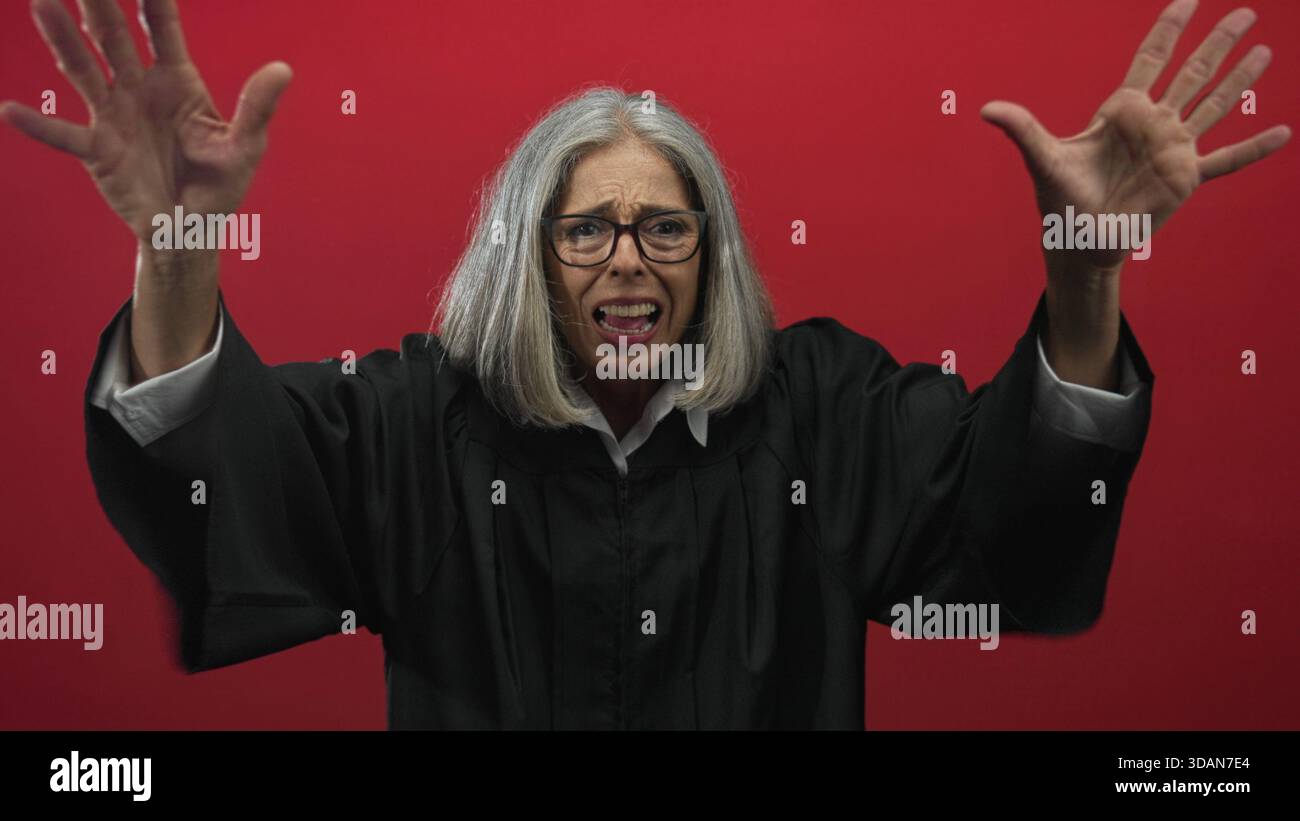 Grey haired woman judge wearing hi-res stock photography and images - Alamy