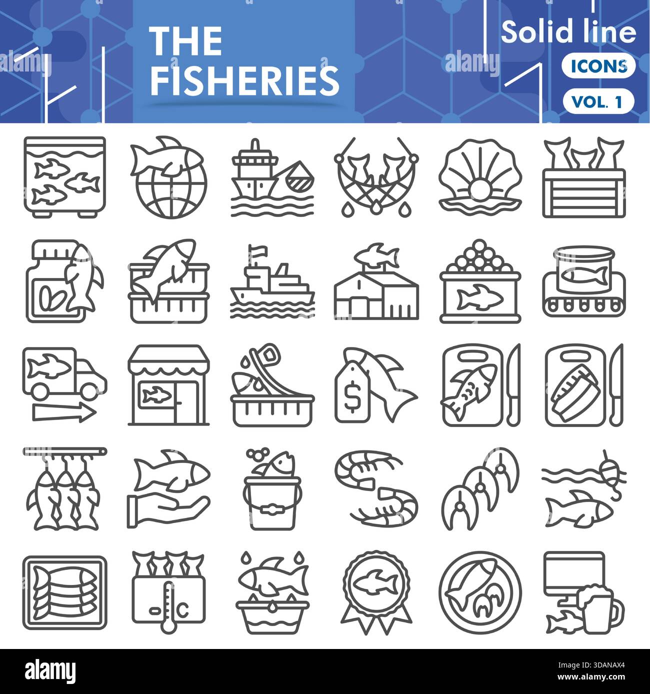 Symbols of fishing industry hi-res stock photography and images - Alamy