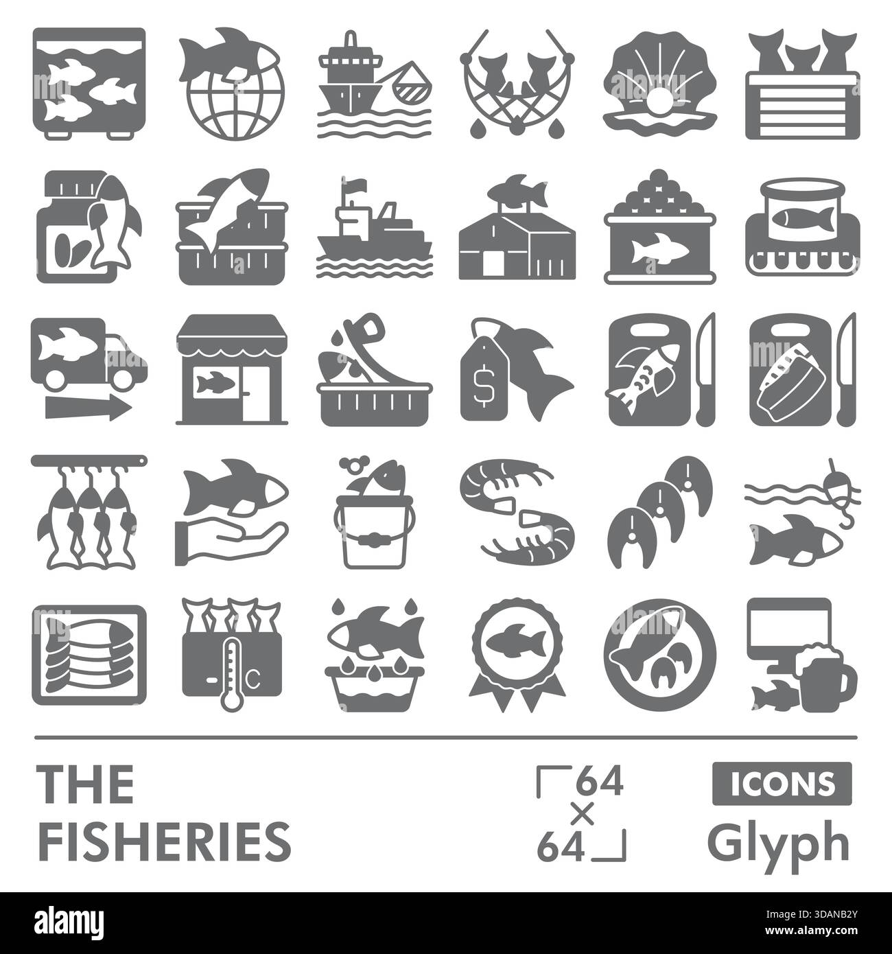 Symbols of fishing industry hi-res stock photography and images - Alamy