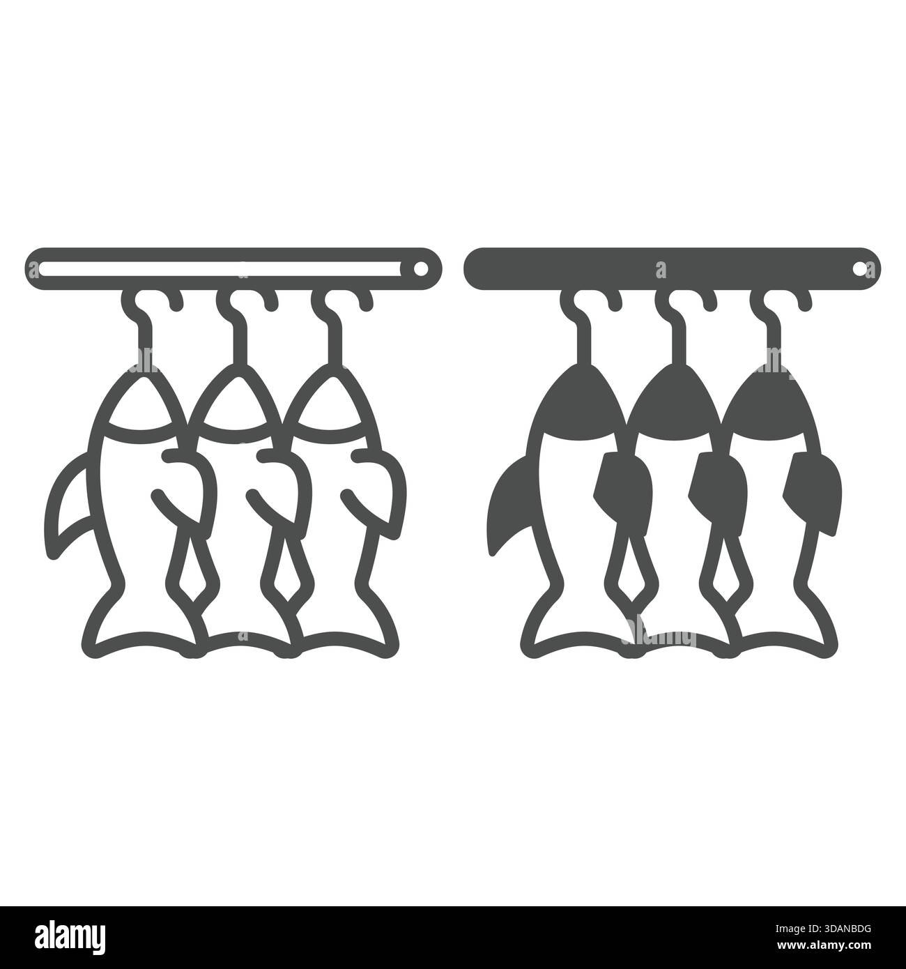 Drying fish on market Stock Vector Images - Alamy