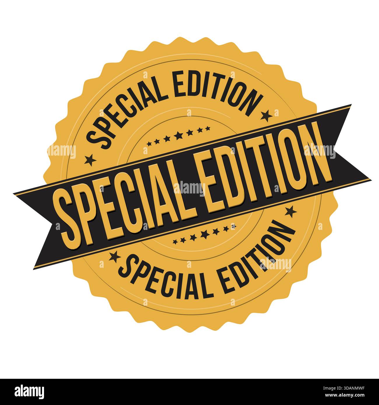 Special edition golden badge,emblem or label on white background 