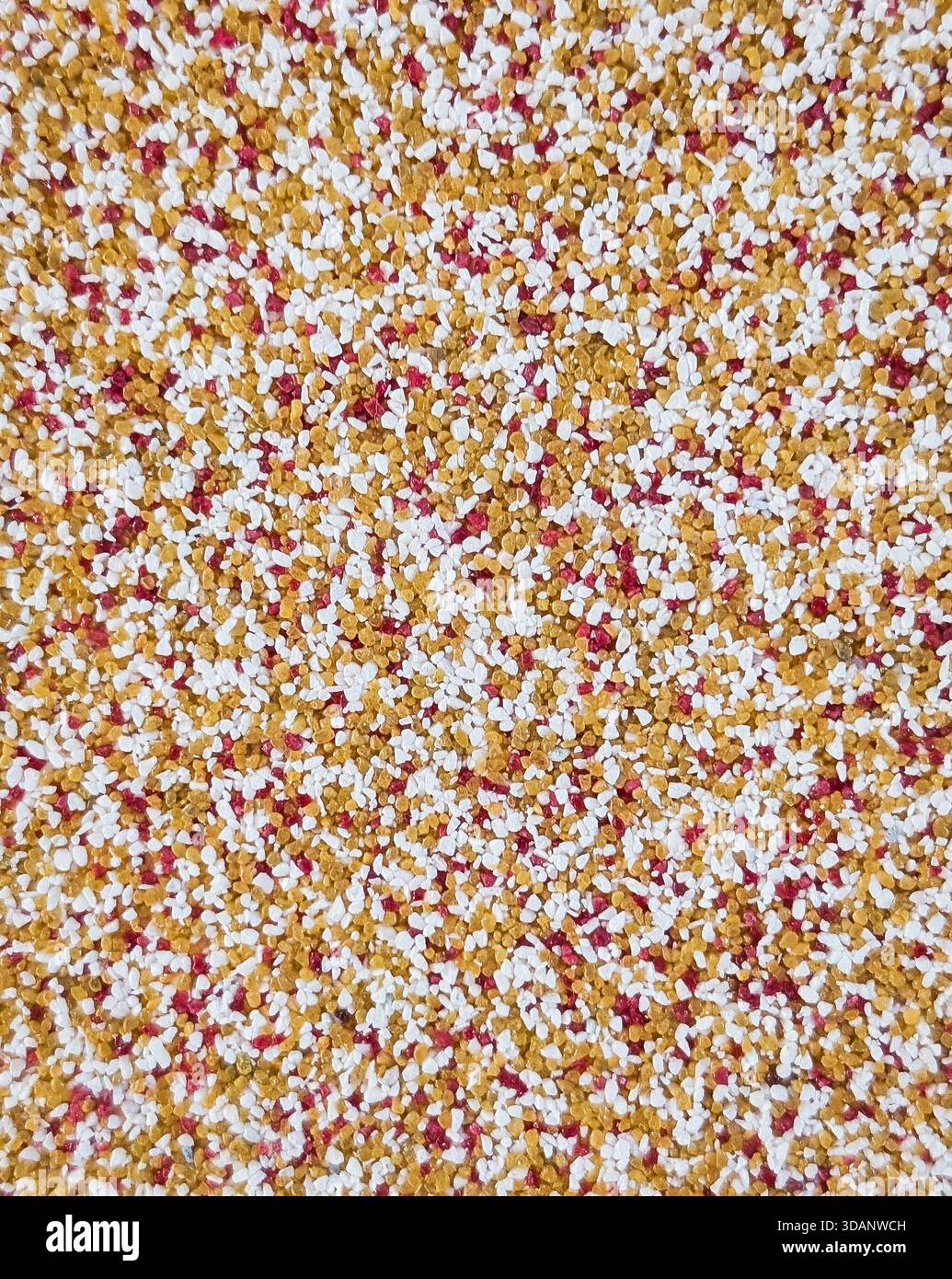 decorative multicolored mosaic granulated wall plaster texture Stock Photo