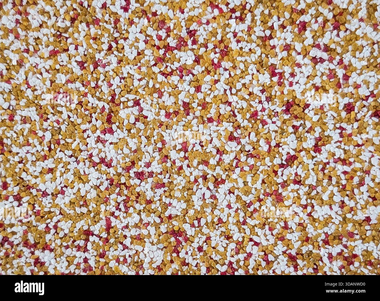 decorative multicolored mosaic granulated wall plaster texture Stock Photo