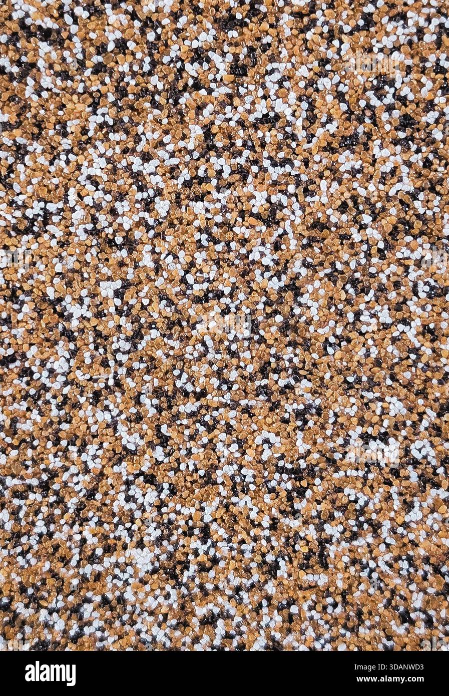 decorative multicolored mosaic granulated wall plaster texture Stock Photo