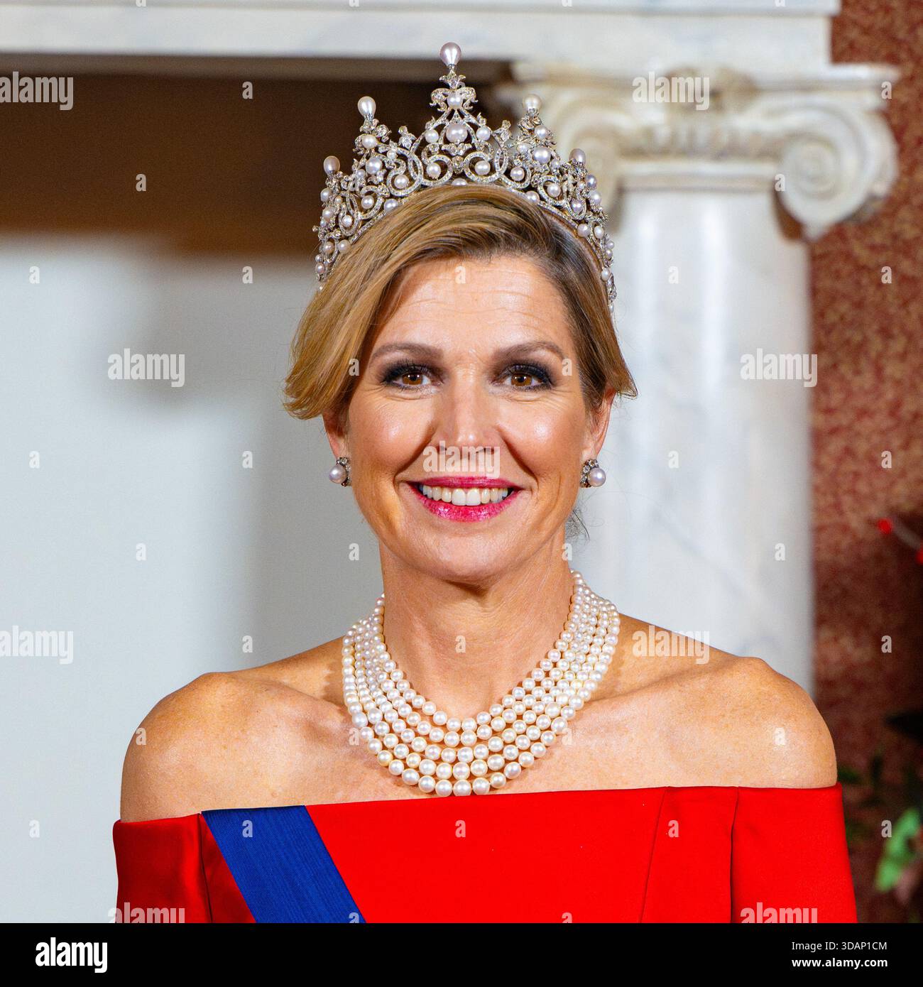 Queen Maxima during the state banquet at the Royal Palace in Amsterdam ...
