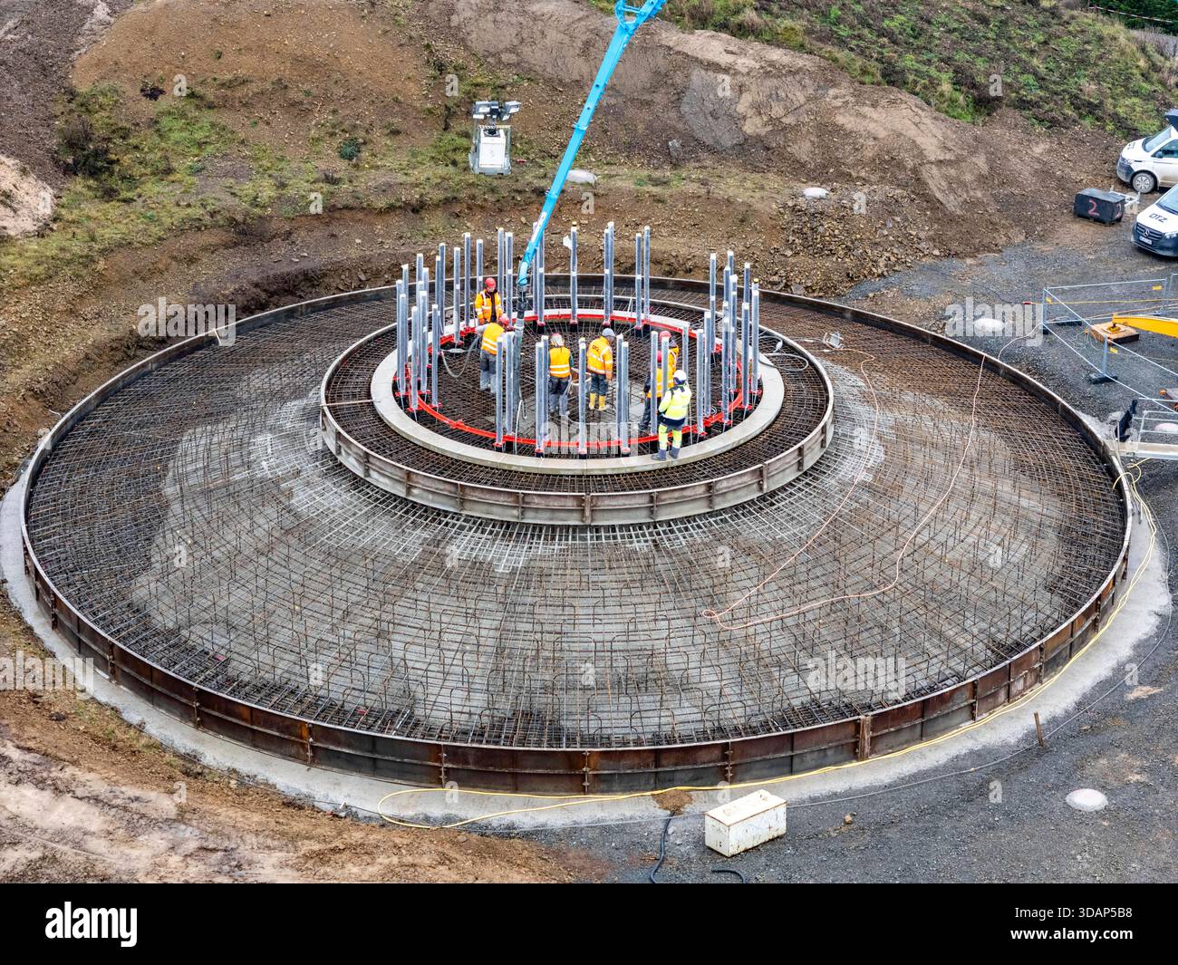 Betonage, betonieren des Fundament eines Windrad, über 7 Stunden lang ...