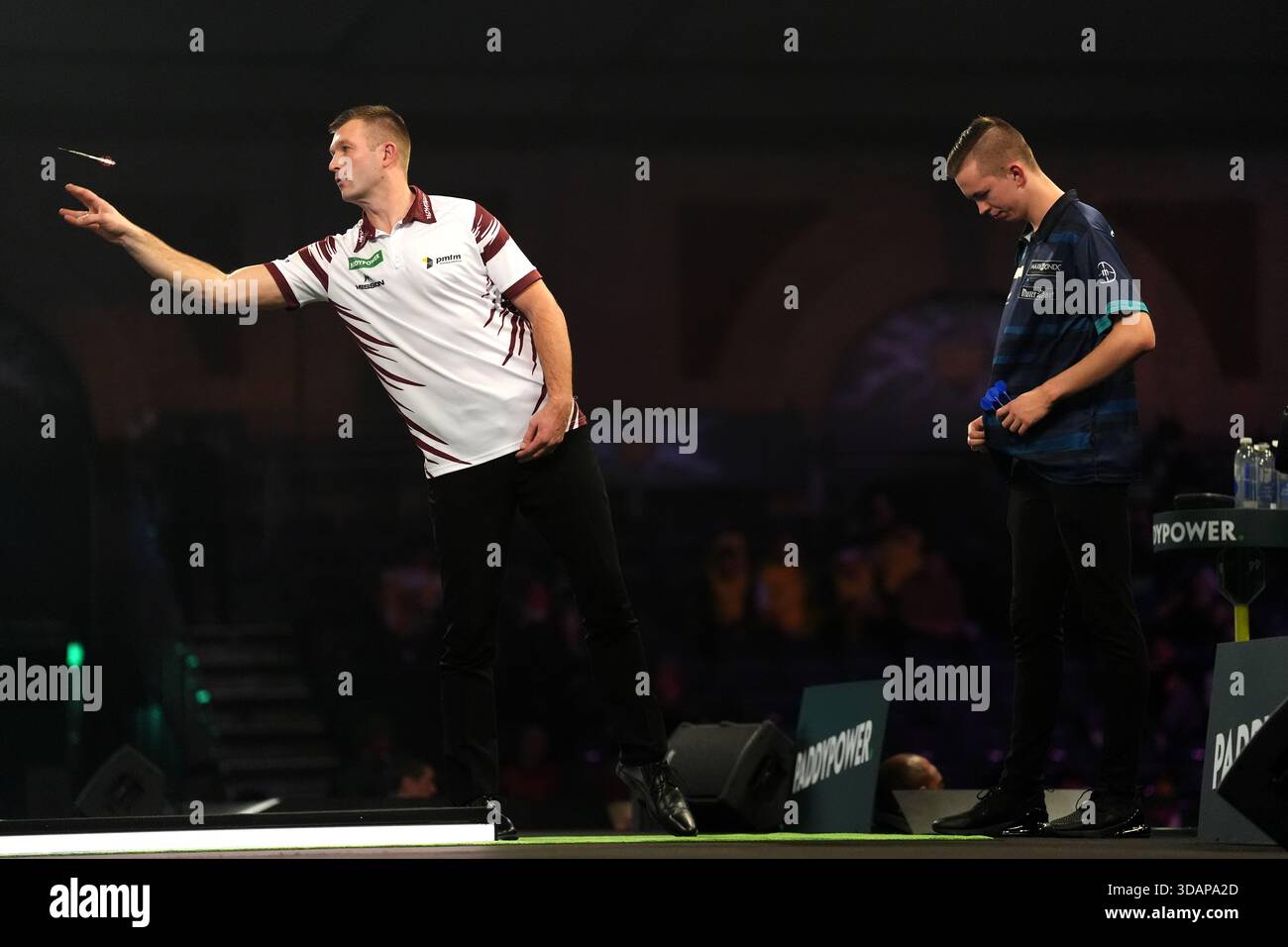 Madars Razma (left) in action against Jamai van den Herik on day one of ...