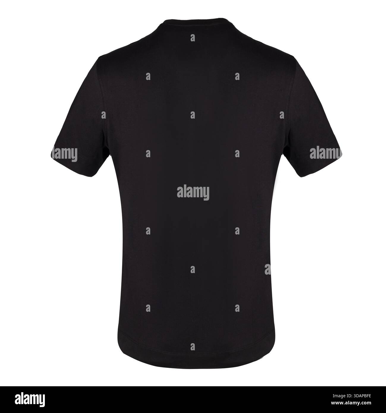 Black t shirt back view isolated white background Stock Photo