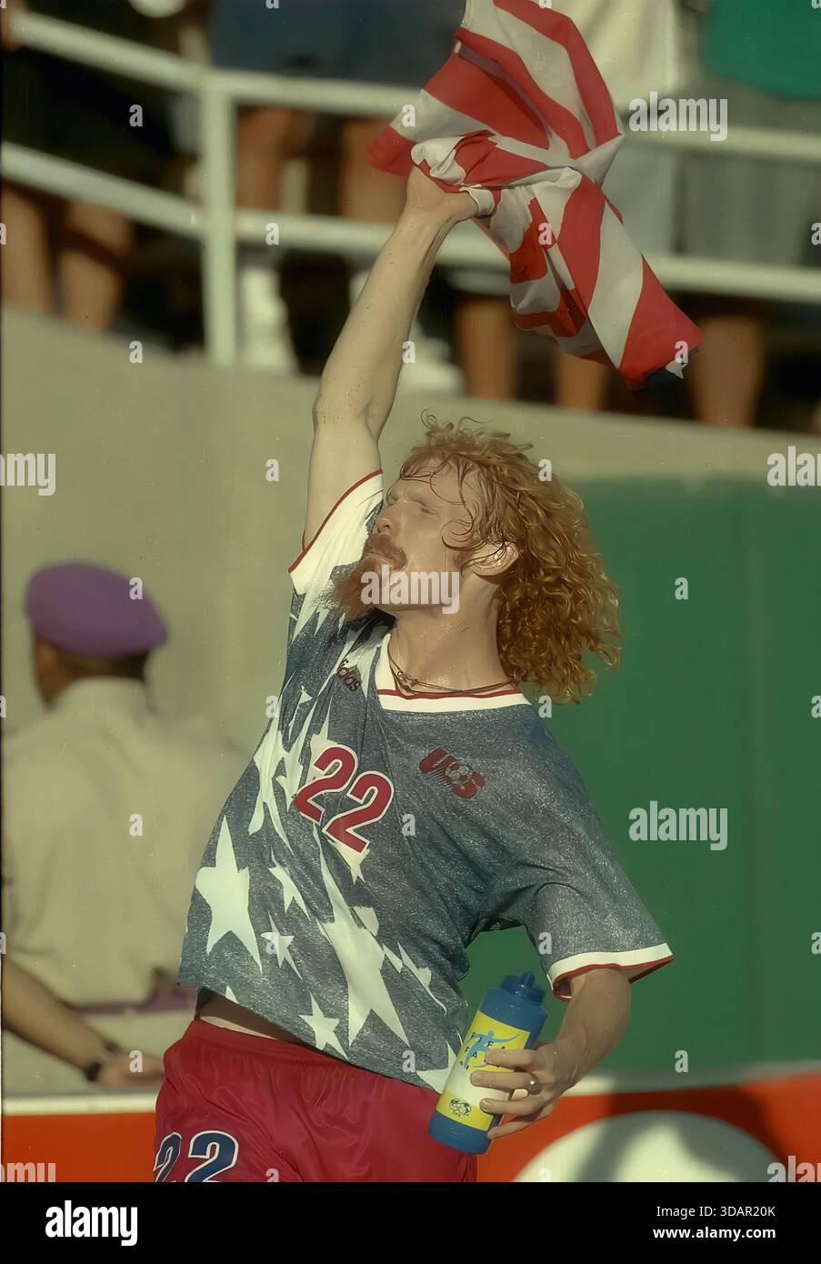 1994 FIFA World Cup: USA Alexi Lalas (22) after a World Cup game