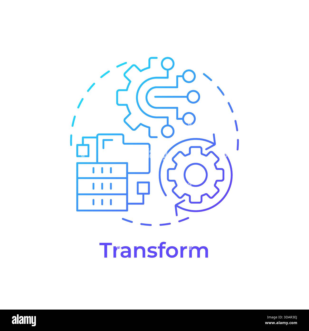 Transform blue gradient concept icon Stock Vector