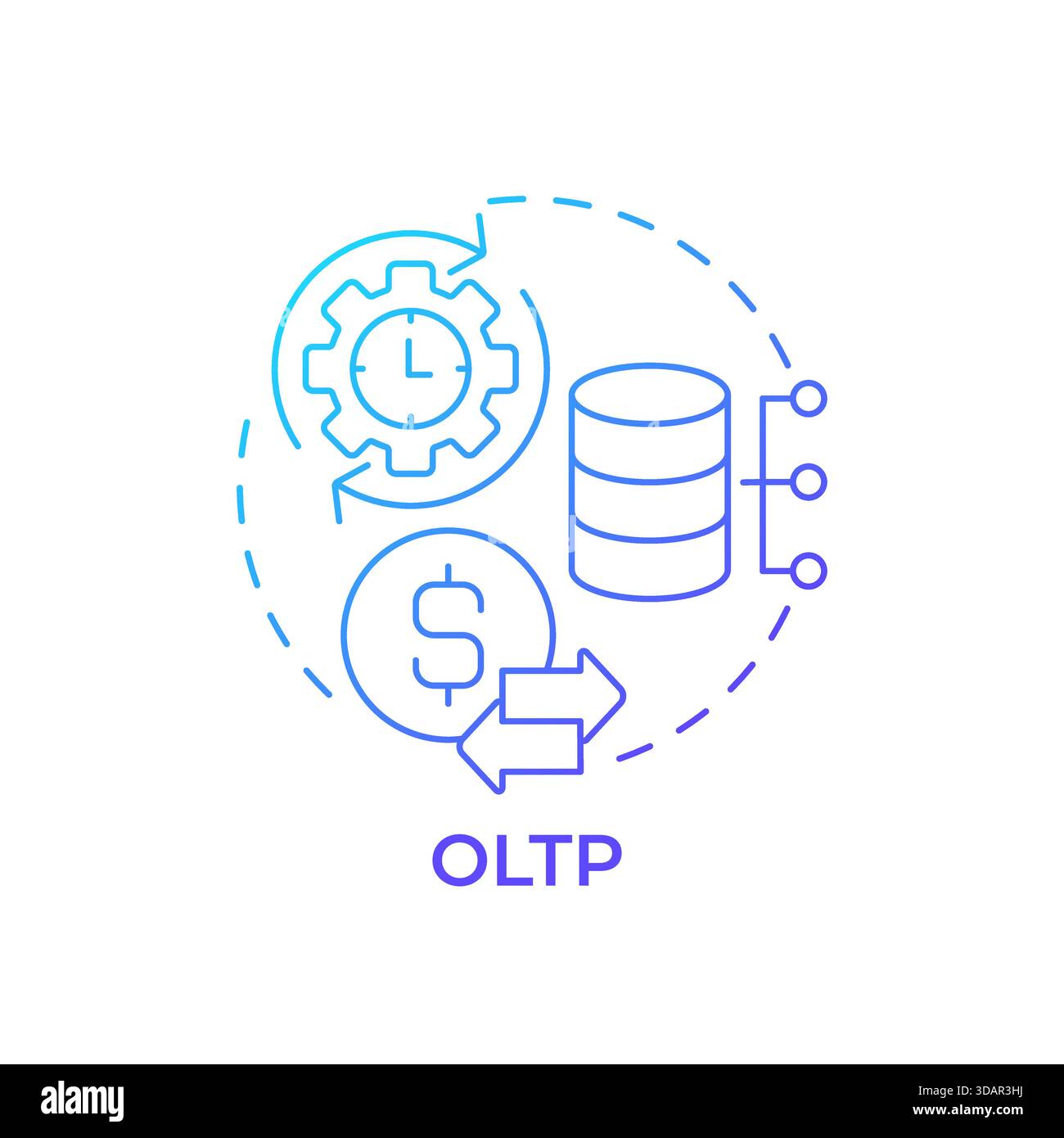 OLTP blue gradient concept icon Stock Vector