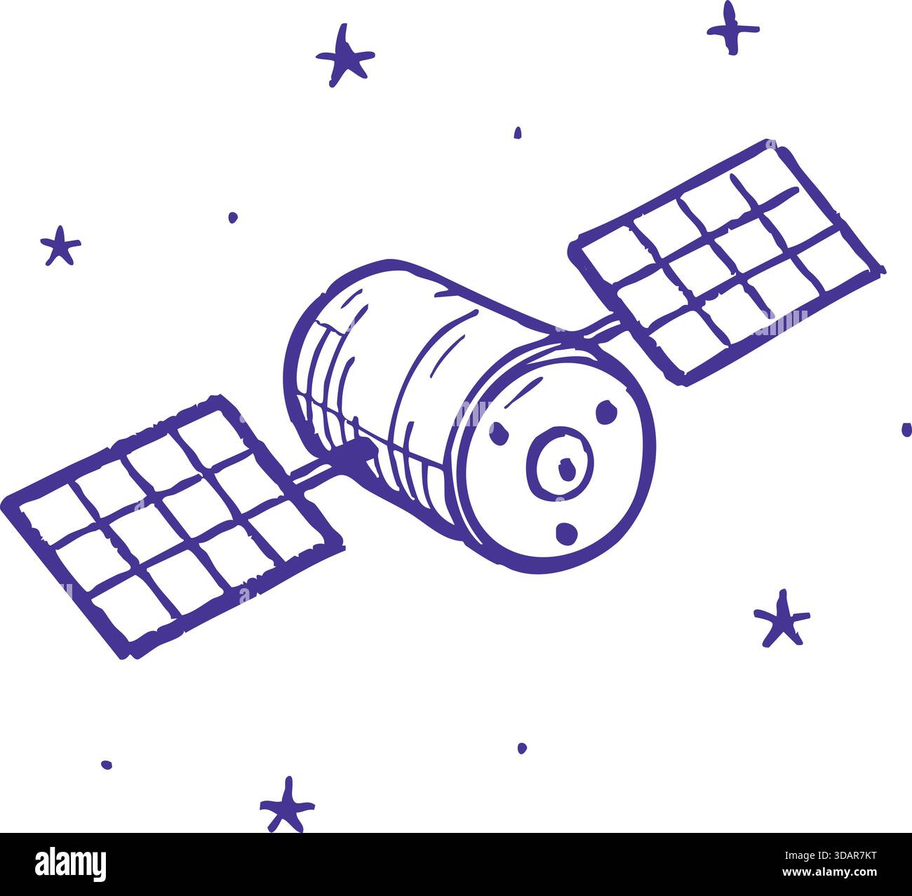 Line drawing satellite floating hi-res stock photography and images - Alamy