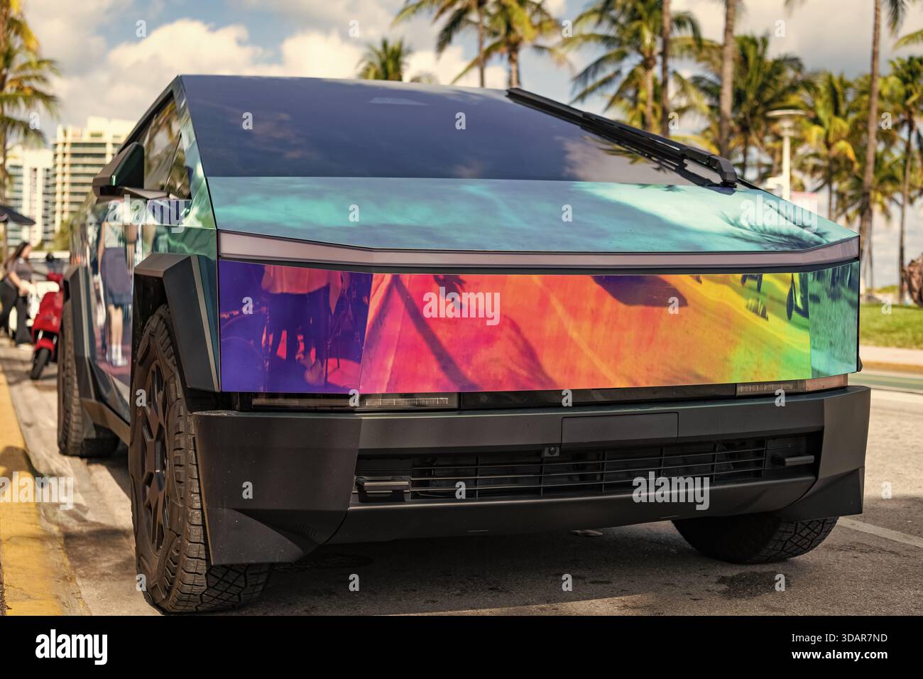 Tesla Front View Abstract Front view tesla car driving hi-res stock photography and images - Alamy