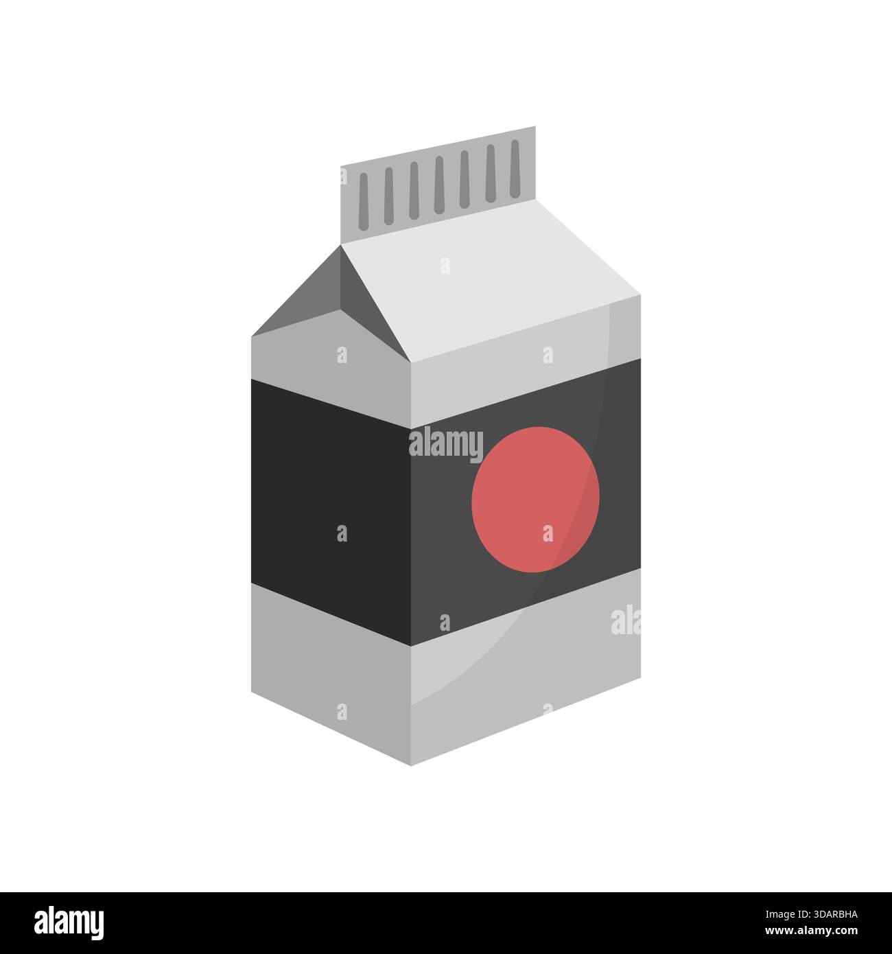 Cardboard bag. Paper milk packaging illustration. Yogurt, juice pack. Cartoon Vector icon. Flat design Stock Vector