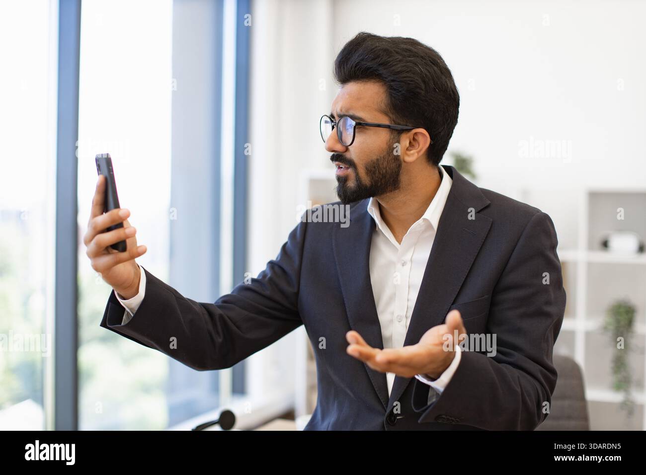 Arab Businessman on a Video Call Stock Photo