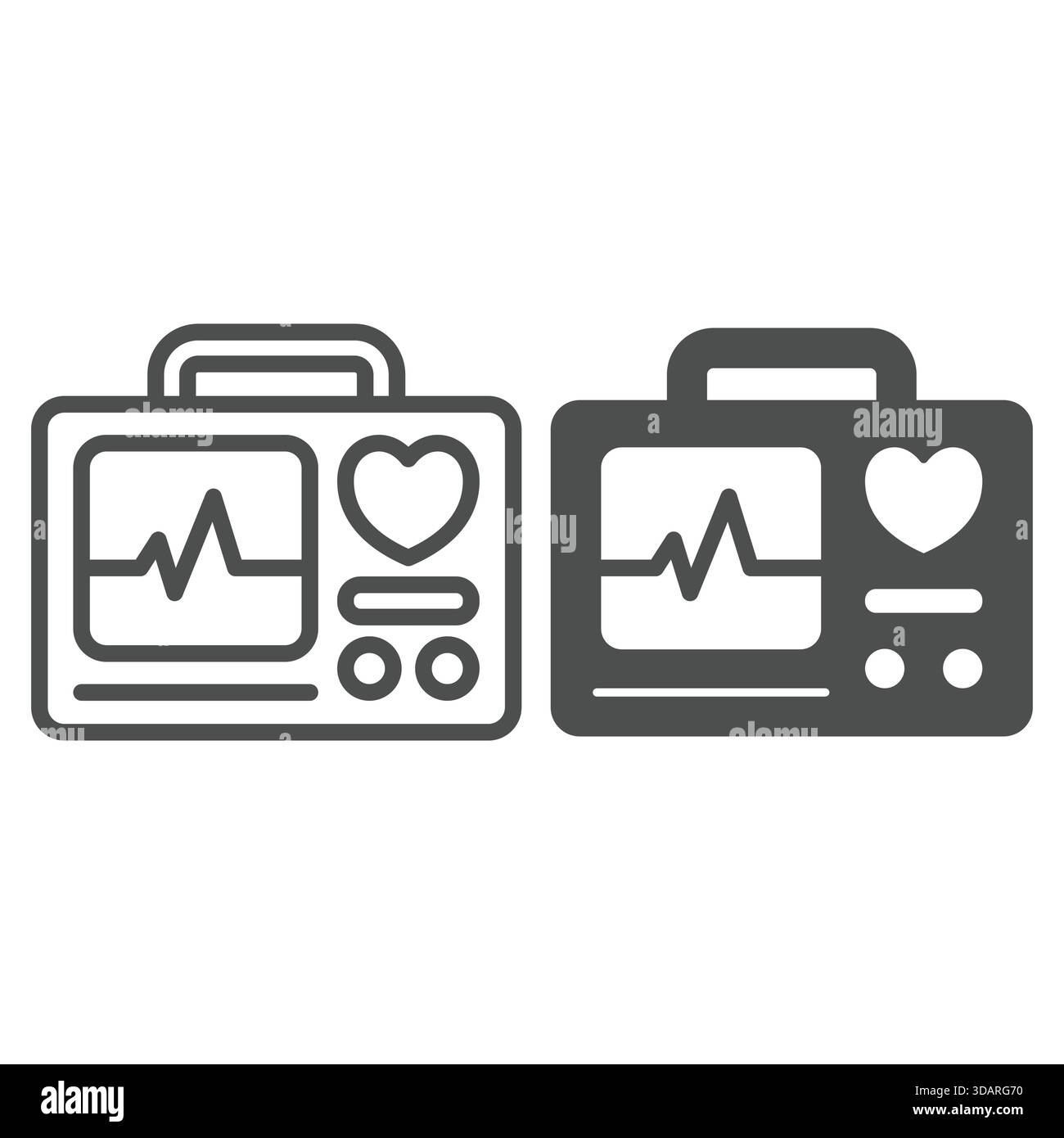 Portable emergency heart defibrillator Black and White Stock Photos ...