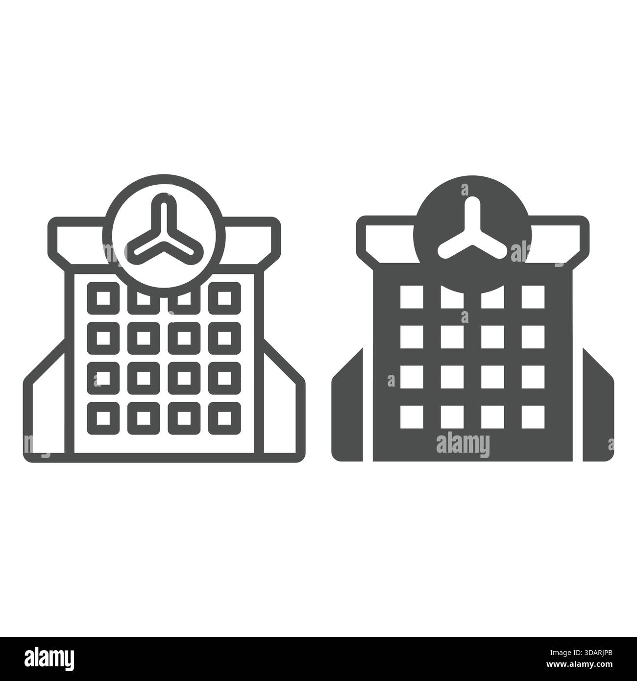 Laboratory building line and solid icon, clinical research concept ...