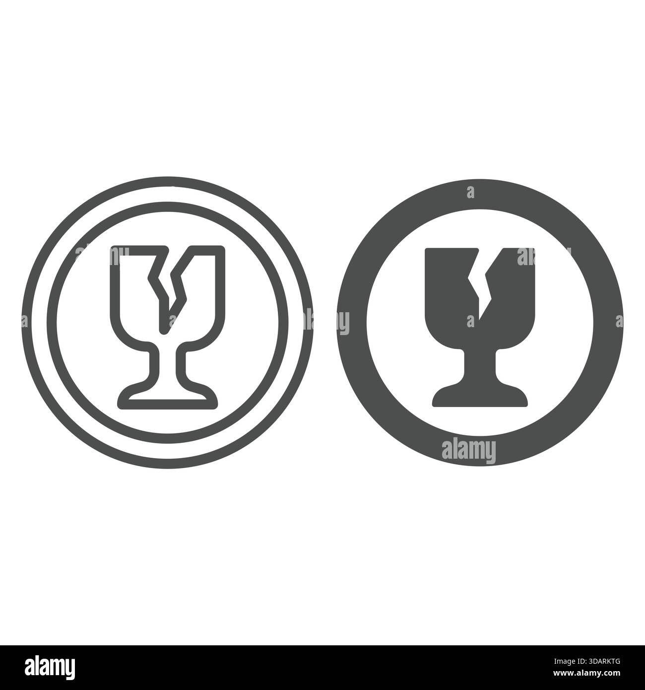 Fragile handle care logo Black and White Stock Photos & Images - Alamy
