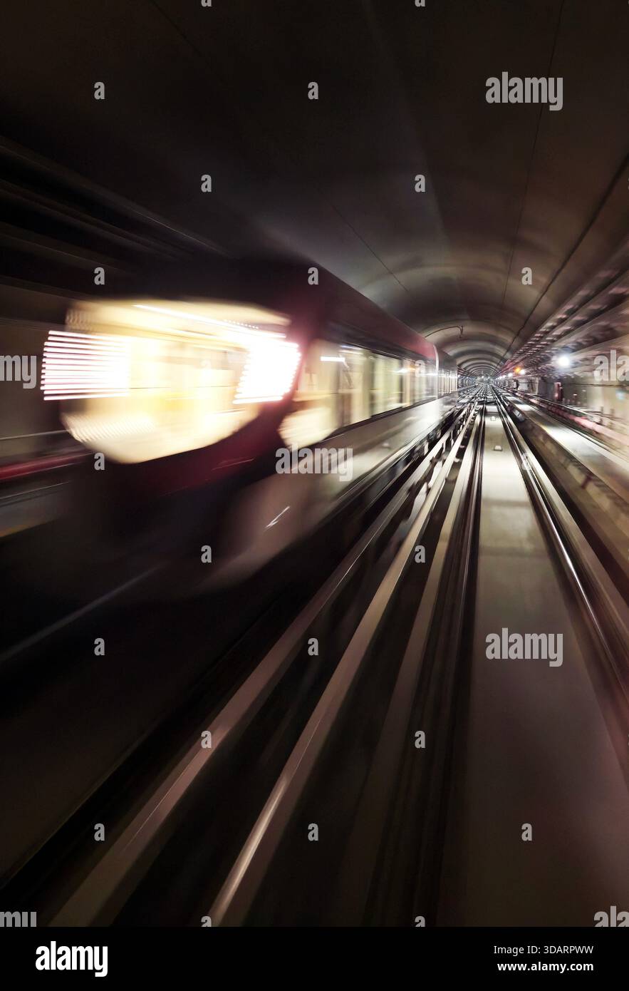 Riding in the modern metro train in Riyad, Saudi Arabia. - Smartphone Captured Stock Image