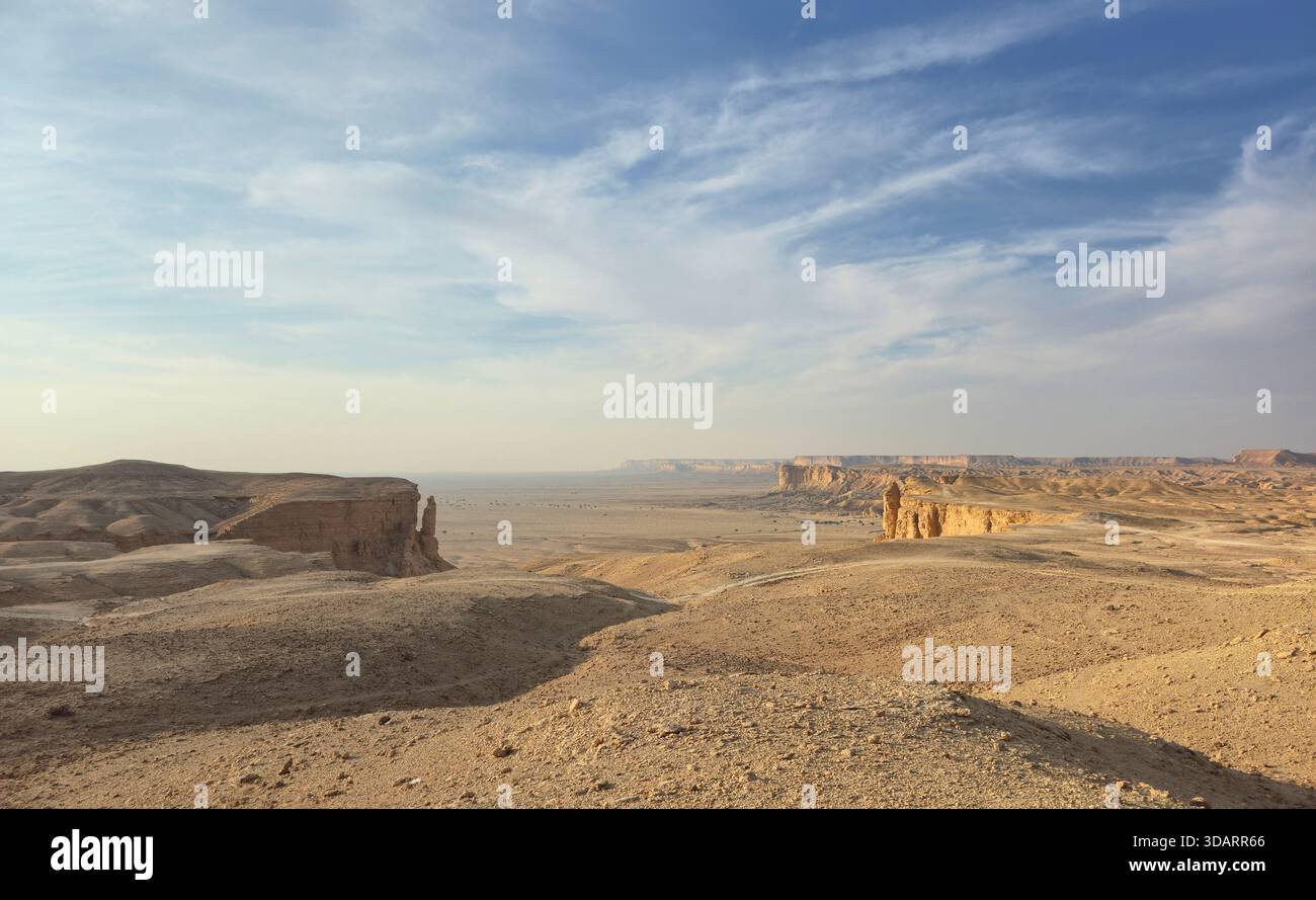 Dramatic landscapes at Jebel Fihrayn ( Edge of the world ) near Riyadh, Saudi Arabia. - Smartphone Captured Stock Image