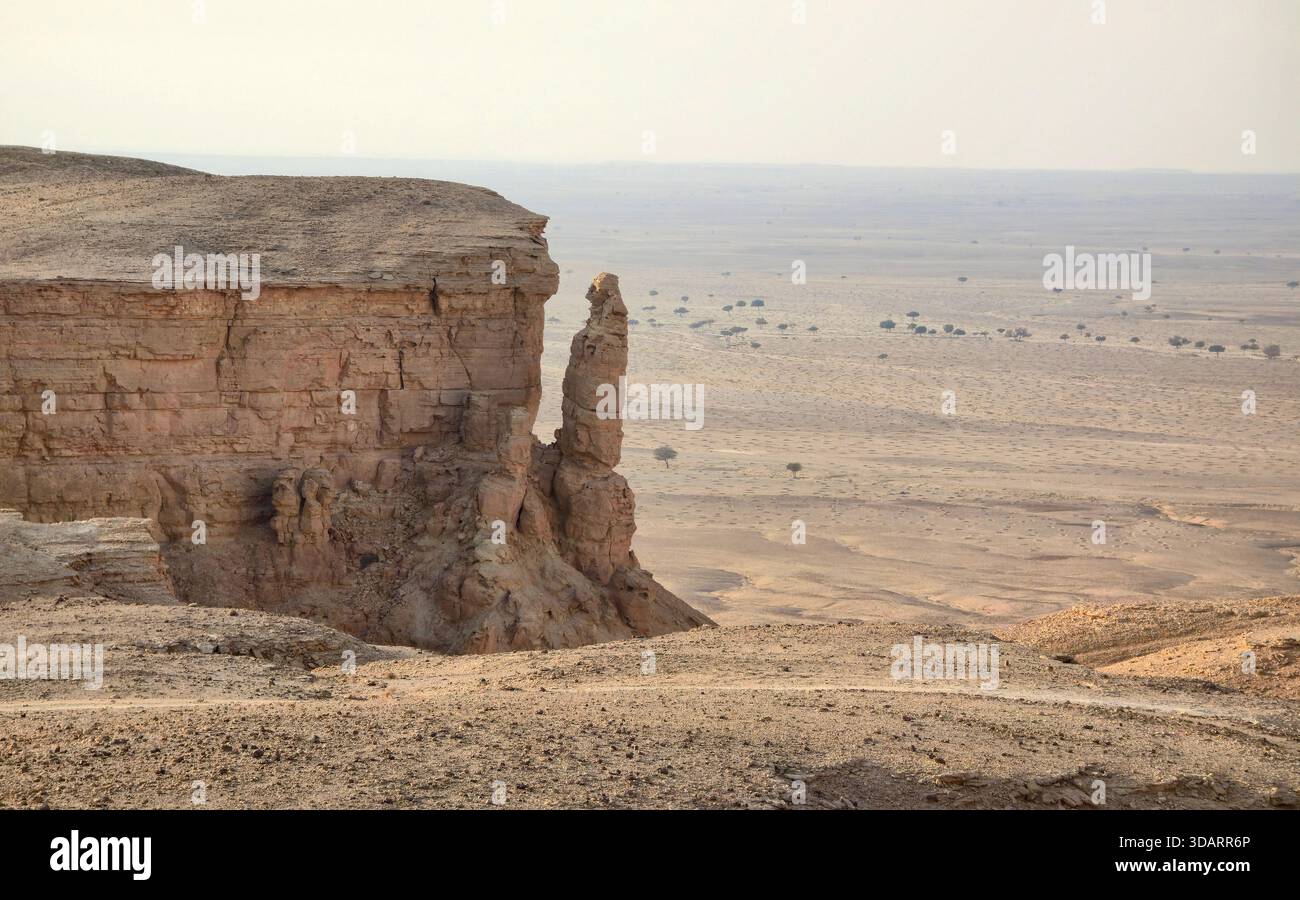 Dramatic landscapes at Jebel Fihrayn ( Edge of the world ) near Riyadh, Saudi Arabia. - Smartphone Captured Stock Image