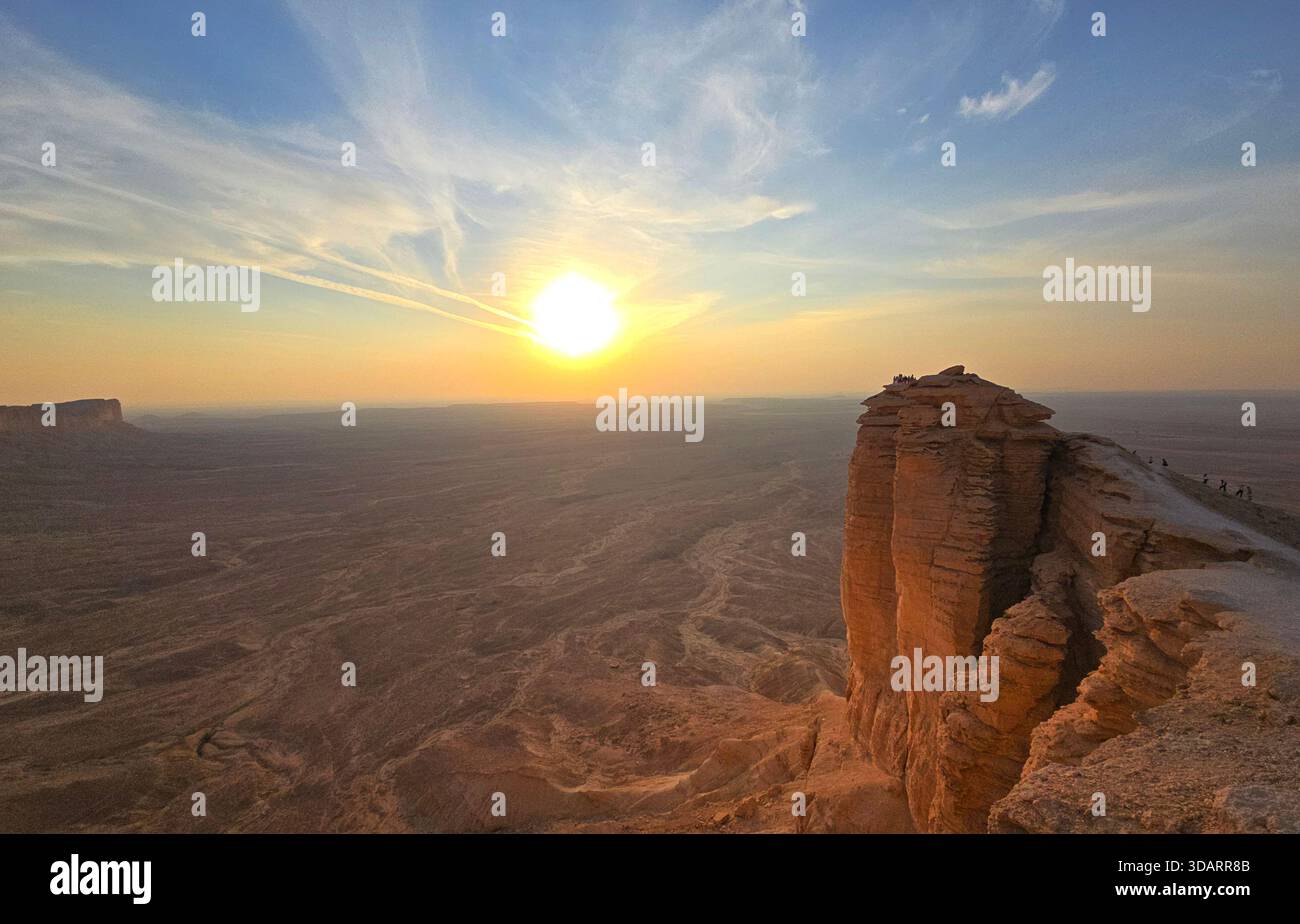 Dramatic landscapes at Jebel Fihrayn ( Edge of the world ) near Riyadh, Saudi Arabia. - Smartphone Captured Stock Image