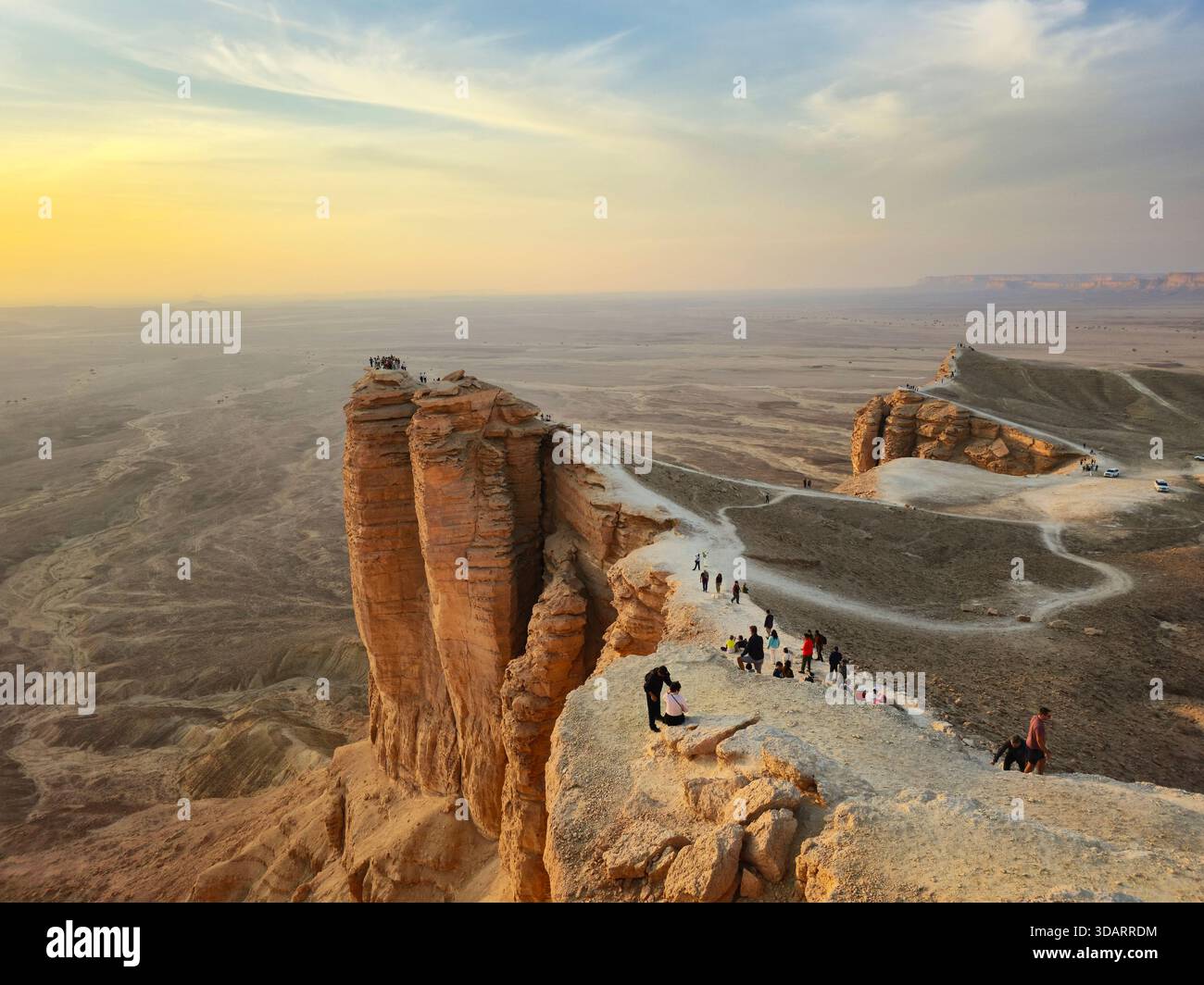 Dramatic landscapes at Jebel Fihrayn ( Edge of the world ) near Riyadh, Saudi Arabia. - Smartphone Captured Stock Image