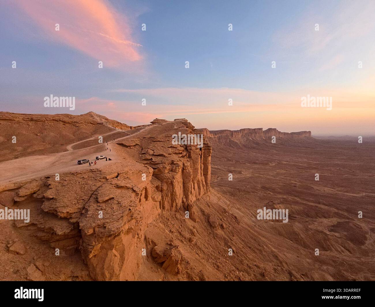 Dramatic landscapes at Jebel Fihrayn ( Edge of the world ) near Riyadh, Saudi Arabia. - Smartphone Captured Stock Image