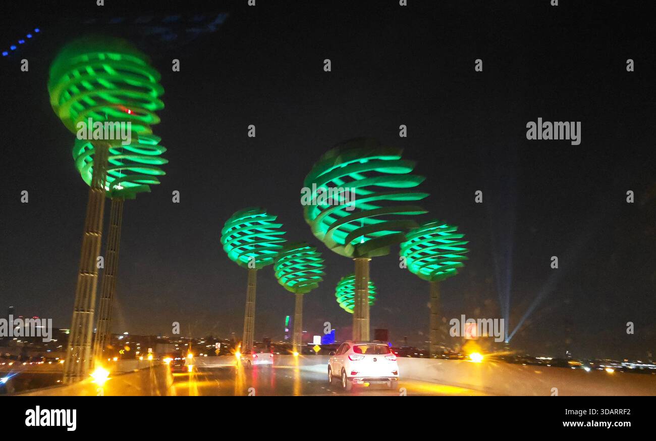 The Spheres art installation in Riyadh, Saudi Arabia. - Smartphone Captured Stock Image