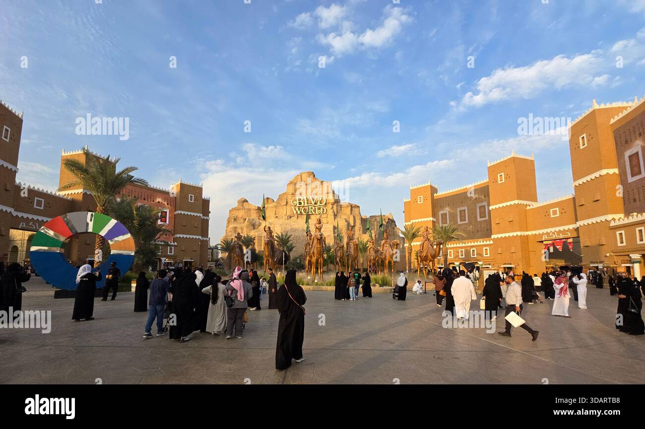 Boulevard World in Riyadh, Saudi Arabia. - Smartphone Captured Stock Image