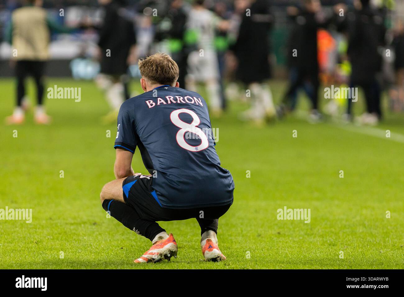 Budapest, Hungary. 11th, December 2025. Connor Barron (8) of Rangers ...