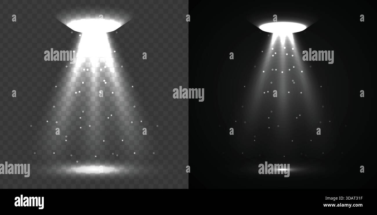 White Triple Studio Spotlight Beam Stock Vector