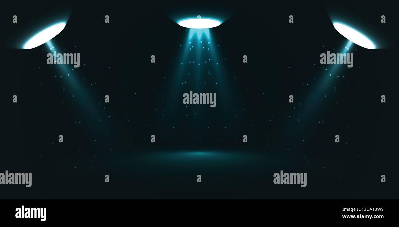 Teal Triple Futuristic Beam Light Background Stock Vector