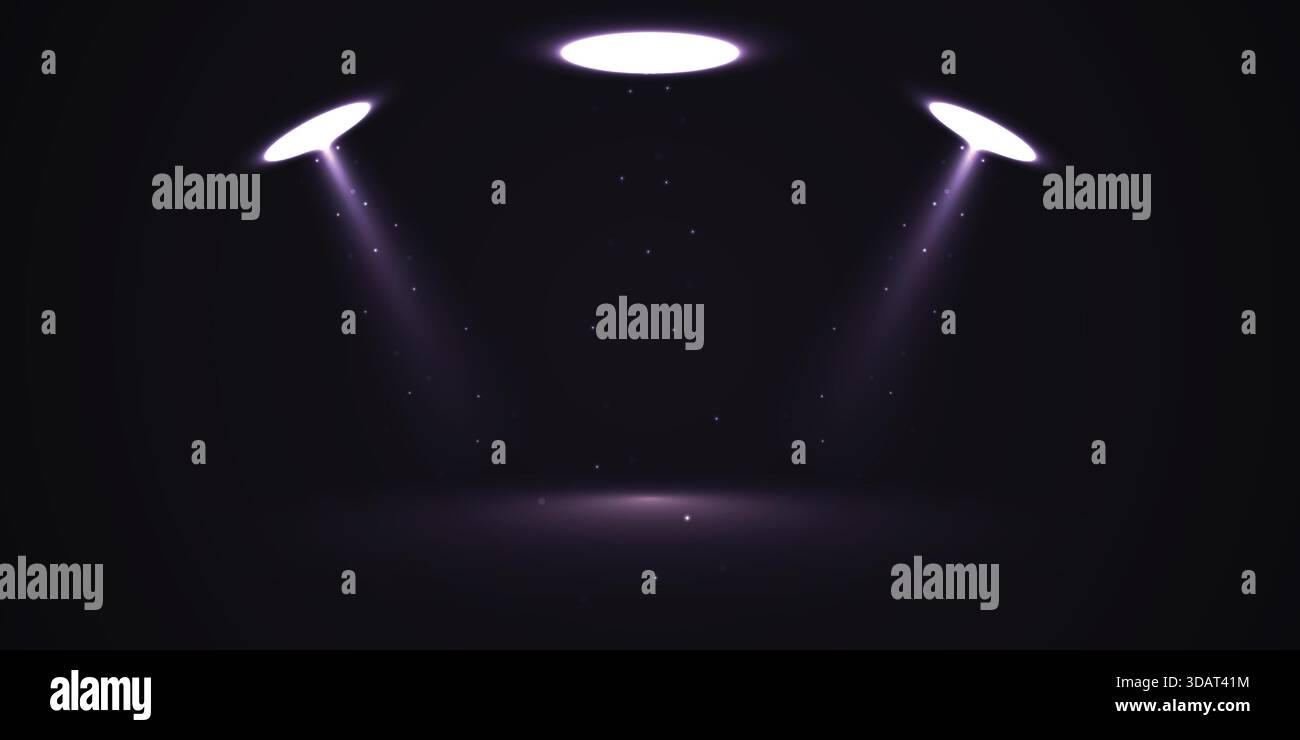 Dark Purple Dual Spotlight UFO Beam Stock Vector