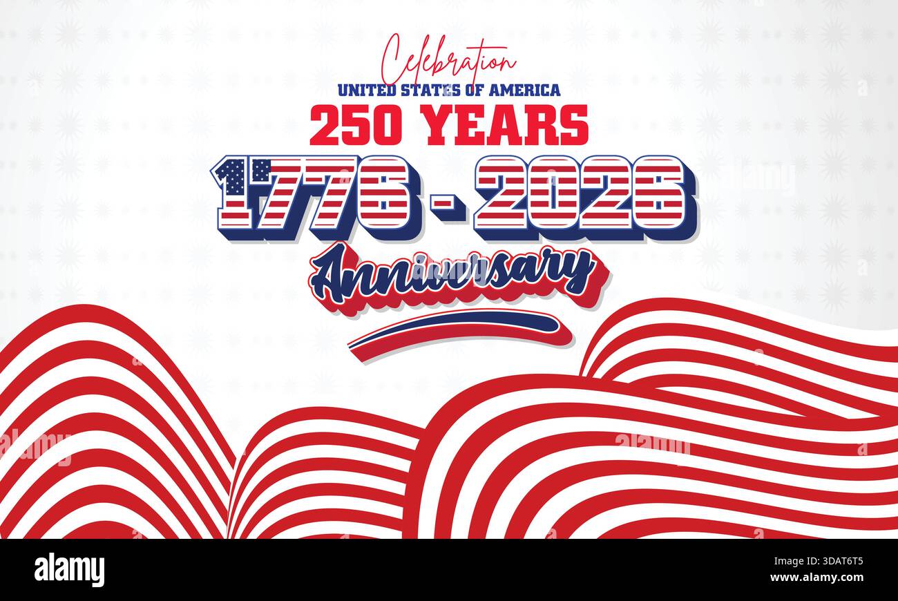 250 Ribbon USA 250 Ribbon Curve Heritage Banner. American Stars Stripes Patriotic ...