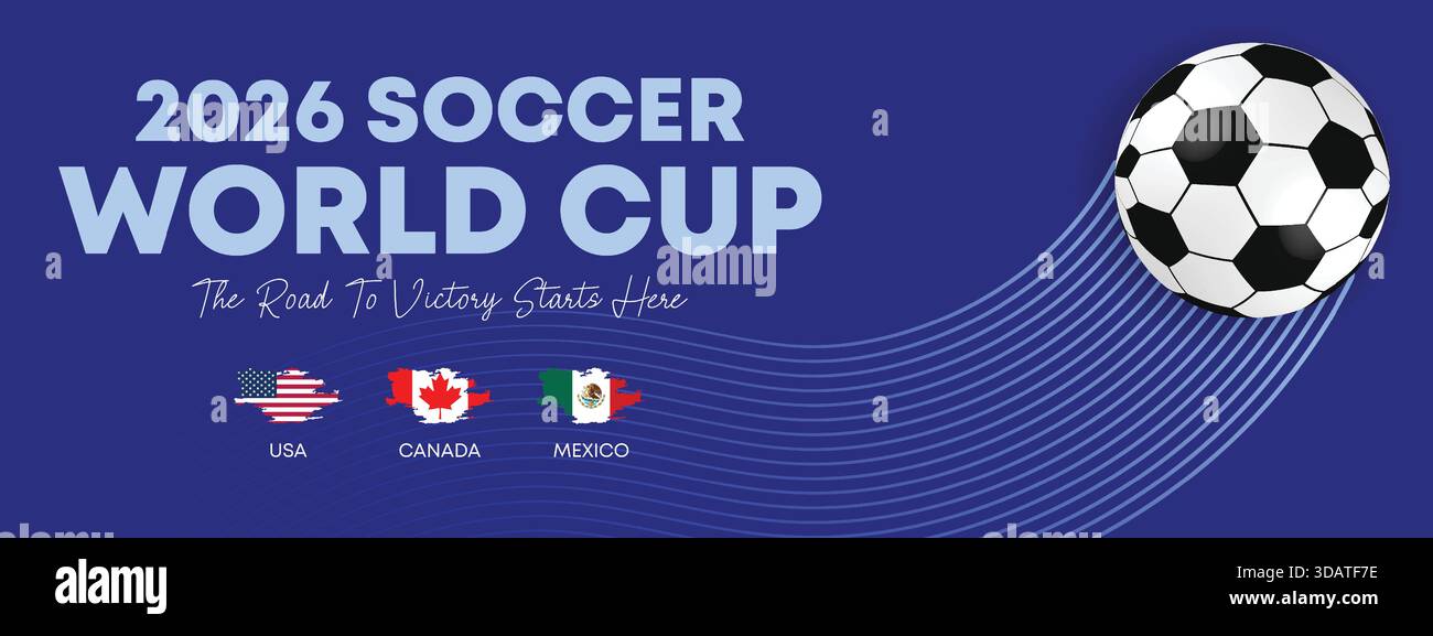 2026 Soccer World Cup Blue Modern Banner Stock Vector Image & Art - Alamy