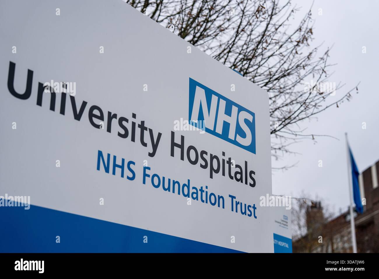 A general view showing the sign of NHS Cambridge University Hospitals ...
